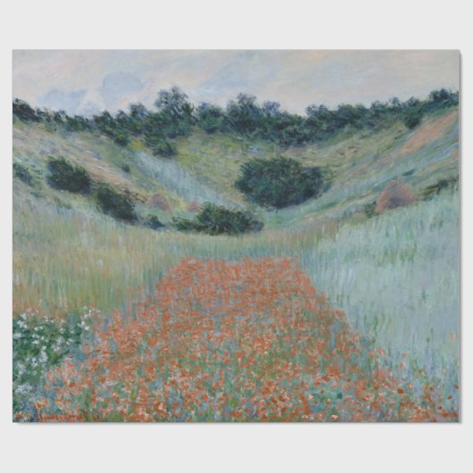 Poppy Field in Hollow Near Giverny Monet Cadeaupapier (Vlak)