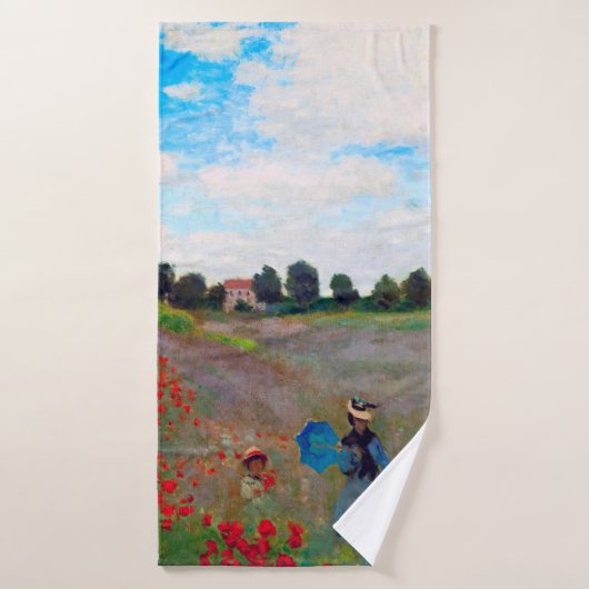 Poppy Field, Monet Badhanddoek (Badhanddoek)