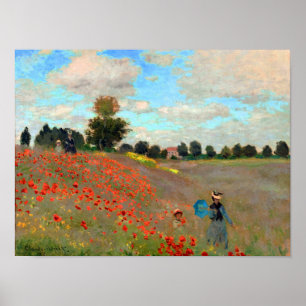 Poppy Field schilderij van Claude Monet (1873) Poster
