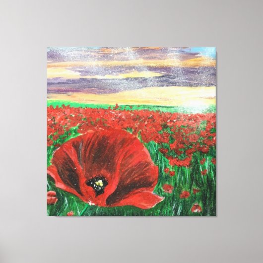 Poppy Field SF Canvas Afdruk (Voorkant)