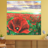 Poppy Field SF Canvas Afdruk (Insitu (Woonkamer))