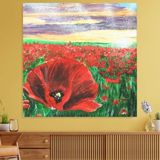 Poppy Field SF Canvas Afdruk (Insitu (Woonkamer))