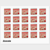 Poppy Field Square Sticker (Vel)