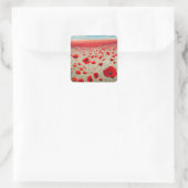 Poppy Field Square Sticker (Tas)