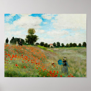 Poppy Field van Claude Monet Poster