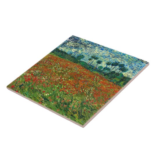 Poppy Field van Vincent Van Gogh Tegeltje (Zijkant)