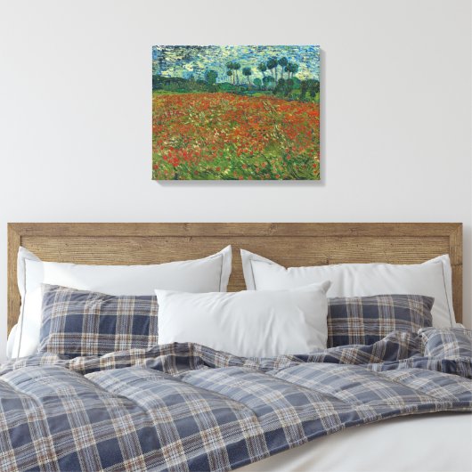 Poppy Field - Vincent van Gogh Canvas Afdruk (Insitu (Slaapkamer))
