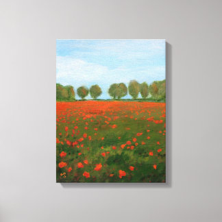 Poppy Fields Giclee Canvas Afdruk