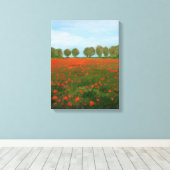 Poppy Fields Giclee Canvas Afdruk (Insitu (Houten vloer))