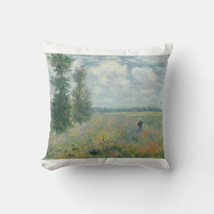 Poppy Fields nabij Argenteuil door Claude Monet Kussen