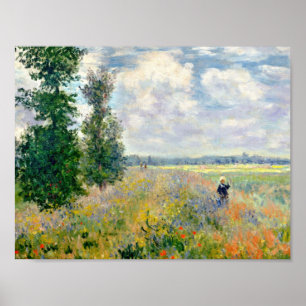 Poppy Fields nabij Argenteuil door Claude Monet Poster