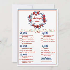 Poppy Floral Baby shower 2x Games Kaart