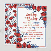 Poppy Floral Baby shower kan niet zeggen dat je Ba Kaart (Voorkant / Achterkant)