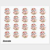 Poppy Floral Dank u Ronde Sticker (Vel)
