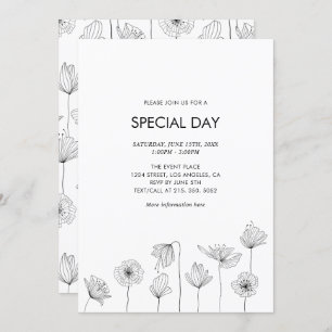 Poppy Floral Party Invitation for All Occasions Kaart