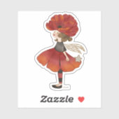 Poppy Floral Pixie Sticker (Vel)