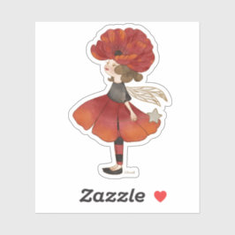 Poppy Floral Pixie Sticker