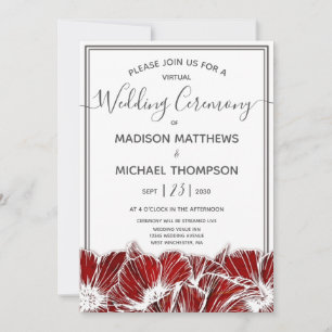 Poppy Floral Virtual Wedding Livestream Weddenscha Kaart