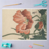  Poppy Flower beroemd gemaakt door Ohara Koson Tissuepapier (Craft)