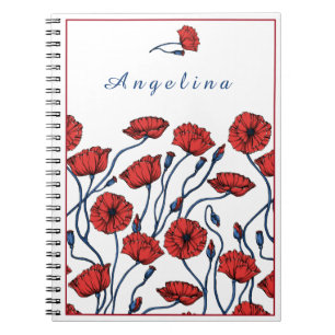 Poppy Flower Bouquet personaliseren Notitieboek