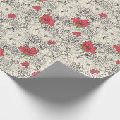 Poppy flower Garden Pattern Cadeaupapier (Hoek)