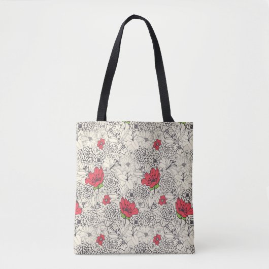 Poppy flower Garden Pattern Draagtas (Voorkant)