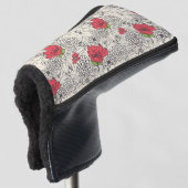 Poppy flower Garden Pattern Golfheadcover (3/4 voorkant)