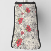 Poppy flower Garden Pattern Golfheadcover (Draai 90)
