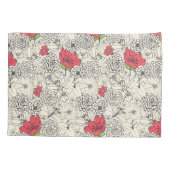 Poppy flower Garden Pattern Kussensloop (Achterkant)