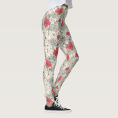 Poppy flower Garden Pattern Leggings (Rechts)