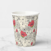 Poppy flower Garden Pattern Papieren Bekers (Links)