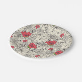 Poppy flower Garden Pattern Papieren Bordje (Gekanteld)