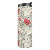 Poppy flower Garden Pattern Thermosbeker (Gedraaid links)