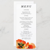 Poppy Flower Waterverf Schilderen Beroemdheid Brui Menu (Voorkant / Achterkant)