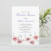 Poppy Flower Wedding Bridal Shower Kaart (Staand voorkant)