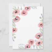 Poppy Flower Wedding Bridal Shower Kaart (Achterkant)