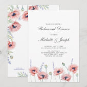 Poppy Flower Wedding Rehearsal Dinner Kaart (Voorkant / Achterkant)