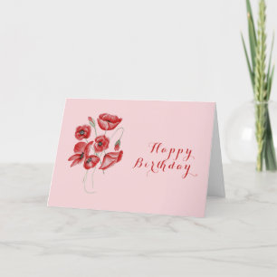 Poppy Flowers Bedankkaart