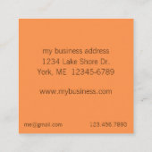 Poppy Flowers Botanisch Sinaasappel Bloemkunst Vierkante Visitekaartje (Achterkant)