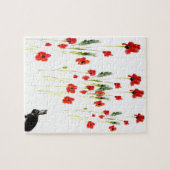 Poppy Flowers Bunny Rabbit Legpuzzel (Horizontaal)