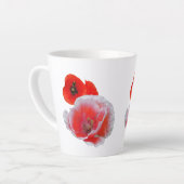 Poppy Flowers Close-up Cust. Witte latte Mok (Linkerhoek)