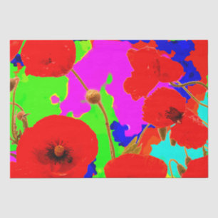 Poppy Flowers Colorful Bright Art Floral Abstract Tissuepapier