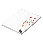 Poppy Flowers Cute Bunny Rabbit Notitieblok (Gedraaid)