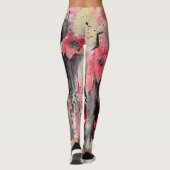 Poppy Flowers in Waterverf Leggings (Achterkant)