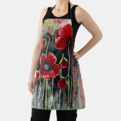 Poppy Flowers in Waterverf Schort (Insitu)