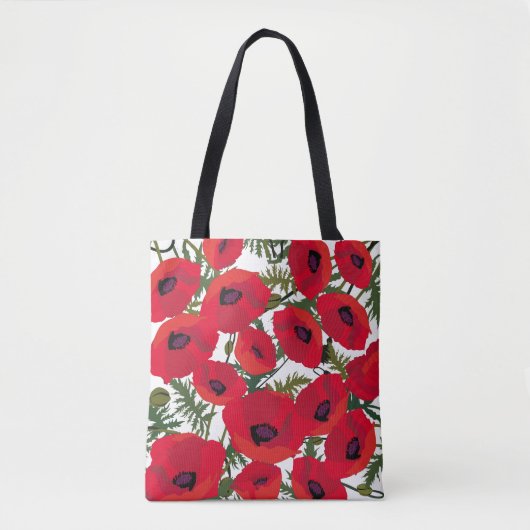 Poppy Flowers Pattern-Canvas tassen (Voorkant)