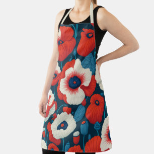 Poppy Flowers Schort