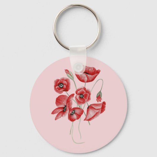 Poppy Flowers Sleutelhanger (Voorkant)