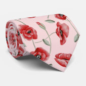 Poppy Flowers Stropdas (Opgerold)