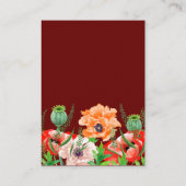 Poppy Flowers Wedding Enclosure Kaart (Achterkant)